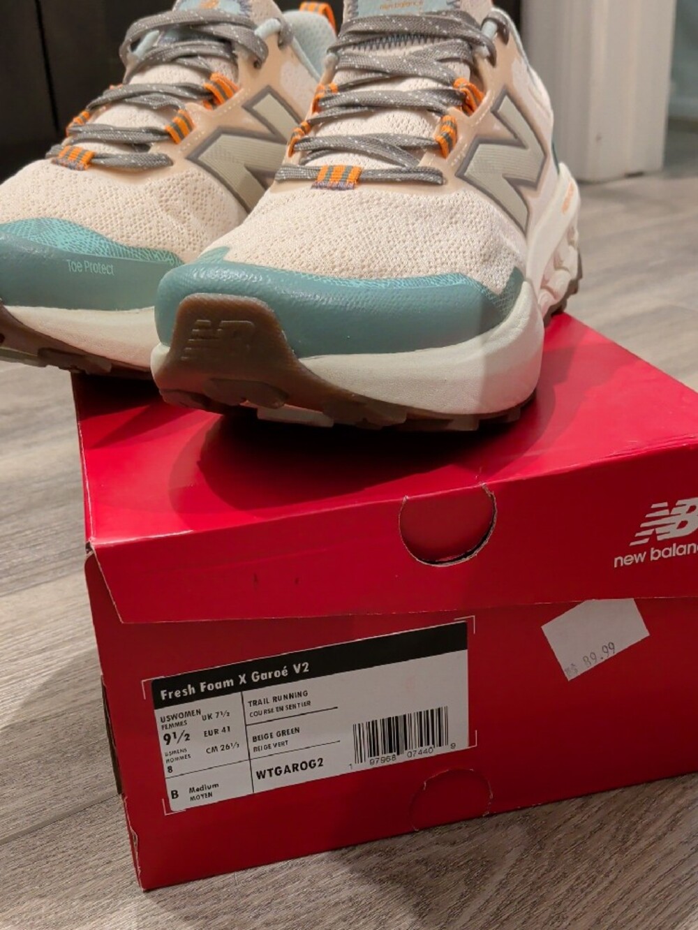 New Balance Women's Trail Runner Sneakers - Cream, Teal & Orange - Picture 2 of 4
